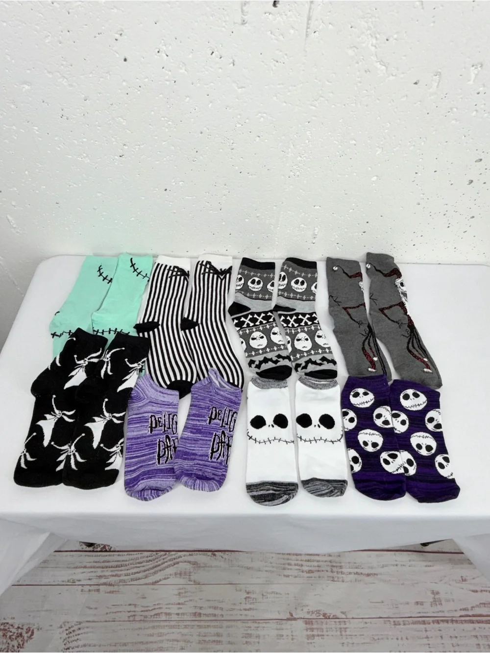 Disney Nightmare Before Christmas Lot of 8 Pairs of Socks